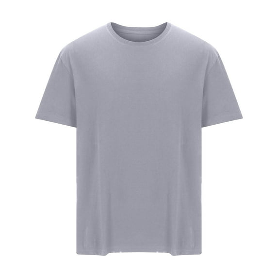 Luvrsol Shirts for Men Plus Breathable Casual Solid Loose-Fit Short Sleeved Base Tee Daily, L-5XL