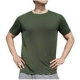 thumbnail image 1 of Luvrsol Shirts for Men Plus Size Casual Solid Moisture Wicking Short Sleeved Tee Round Neck Tee, S-4XL, 1 of 5