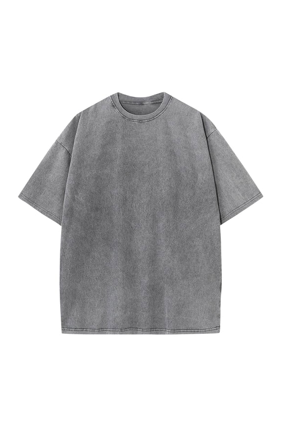 Shirts for Men Plus Size Cotton Blend Casual Solid Round Neck Short Sleeve Tee Daily, S-5XL