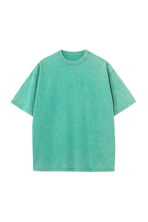 Shirts for Men Plus Size Cotton Blend Casual Solid Round Neck Short Sleeve Tee Daily, S-5XL