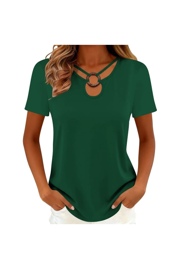 Shirts for Women Stretch Soft Modal Short Sleeve Tee V-Neck Casual Daily Top S-3XL