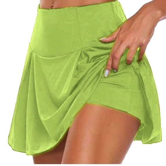 Luvrsol Shorts for Women Quick Dry High Waisted Milk Silk Two-Piece Yoga Skirt Pants, Size S-2XL