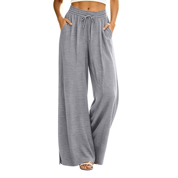 Luvrsol Sweat Pants for Women Wide Leg Casual Pants High Waist Trousers for Daily Loungewear S-2XL