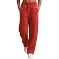 thumbnail image 1 of Luvrsol Sweat Pants for Womens Straight-Leg Joggers Casual Solid Pants High Waist Trousers S-2XL, 1 of 7