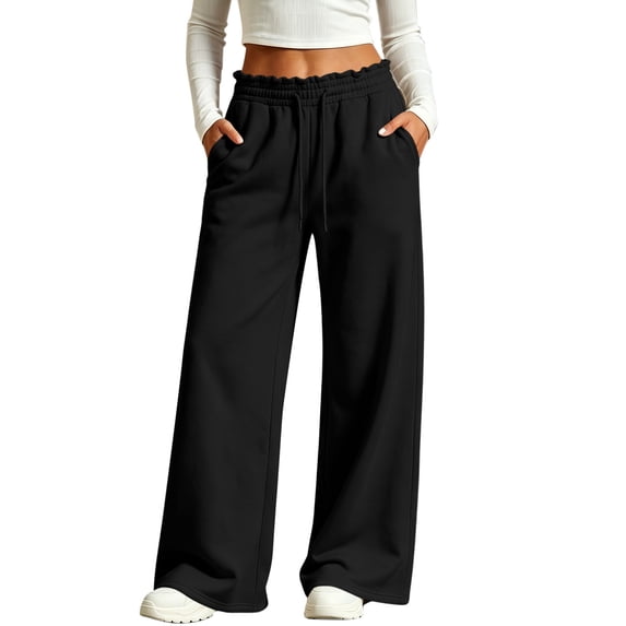 Luvrsol Sweat Pants for Womens Wide Leg Lounge Pants Deep Side Pockets Breathable Workout Bottoms S-2XL