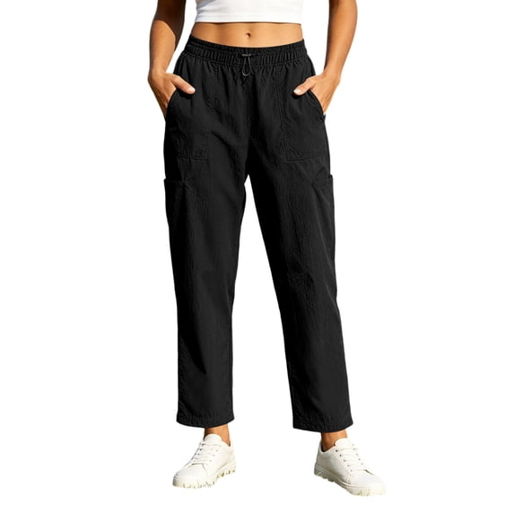 Luvrsol Sweatpants Women Plus Size Solid Track Pants Elastic Drawstring Outdoor Cargo S-3XL