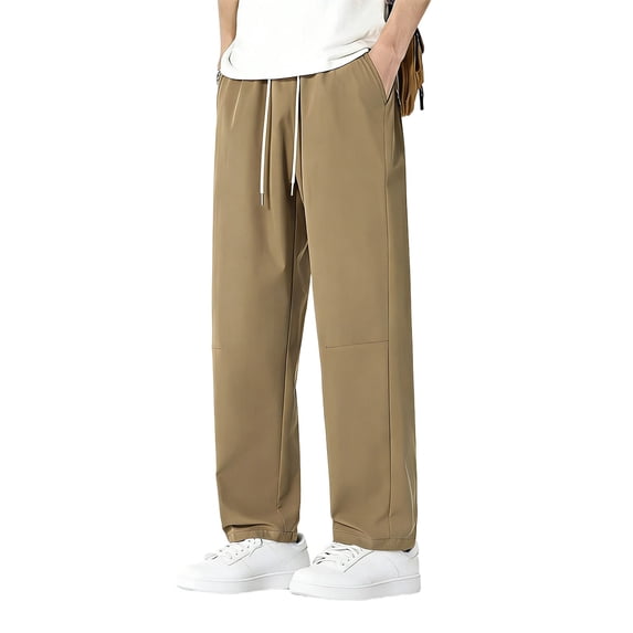 Luvrsol Sweatpants for Men Big & Tall Casual Drawstring Solid Pockets Elastic Waist Straight Leg Pants M-4XL