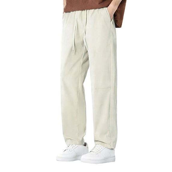 Luvrsol Sweatpants for Men Big & Tall Casual Drawstring Solid Pockets Elastic Waist Straight Leg Pants M-4XL