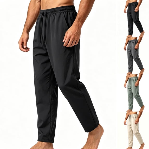 Luvrsol Sweatpants for Men Big & Tall Tapered Joggers Secure Zipper Pockets Outdoor Hiking Workout Trousers M-5XL