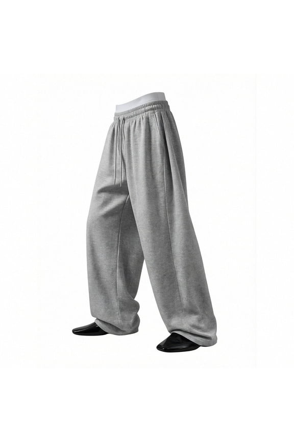Sweatpants for Men French Terry Wide Leg Baggy Lounge Joggers Pockets Casual Athletic Pants Trousers S-3XL