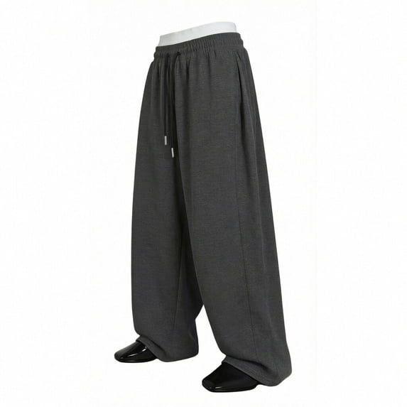 Luvrsol Sweatpants for Men French Terry Wide Leg Baggy Lounge Joggers Pockets Casual Athletic Pants Trousers S-3XL