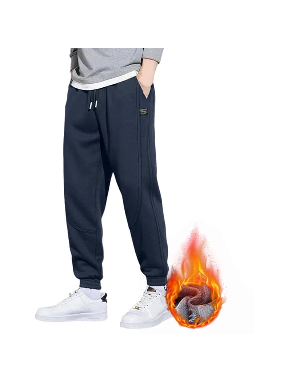 Sweatpants for Men Solid Tapered Jogger Pants Elastic Cuffed Ankle Athletic Pants 2XS-L2