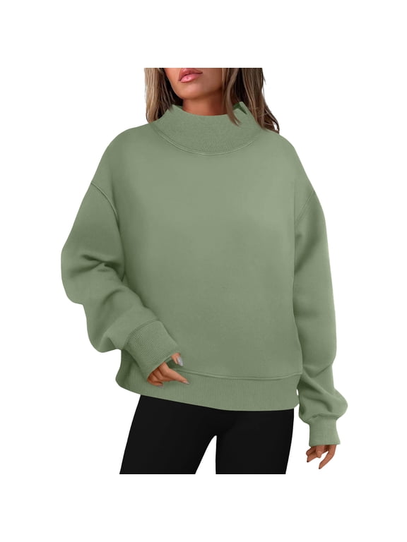 Sweatshirts for Women Plus Size Basic Solid Crew Neck Pullover Tops Casual Daily Wear 3XL-5XL