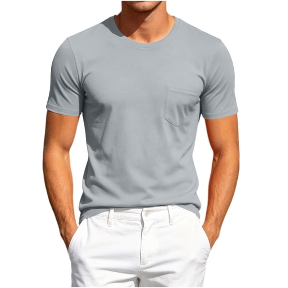 Luvrsol T-Shirts for Man Big & Tall Solid Crew Neck Basic Short Sleeve Tee Soft Casual Summer Tops S-5XL
