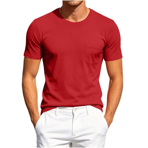 Luvrsol T-Shirts for Man Big & Tall Solid Crew Neck Basic Short Sleeve Tee Soft Casual Summer Tops S-5XL