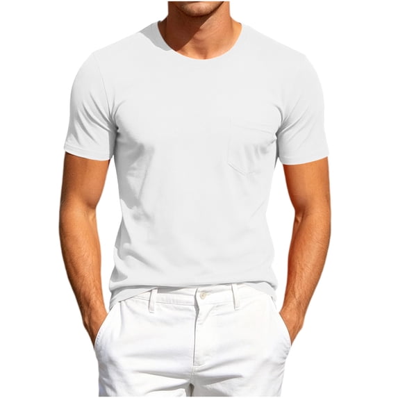 Luvrsol T-Shirts for Man Big & Tall Solid Crew Neck Basic Short Sleeve Tee Soft Casual Summer Tops S-5XL