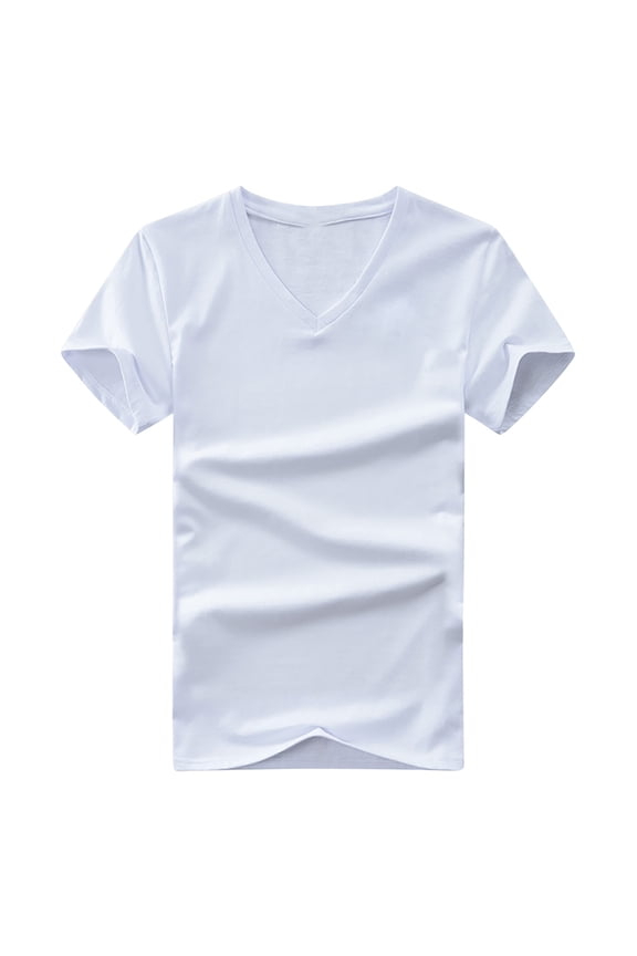T Shirts for Man Plus Breathable Casual Solid V-Neck Short Sleeved Base Tee Daily, S-5XL