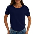 thumbnail image 1 of Luvrsol T Shirts for Women Round Neck Short Sleeve Solid Casual T-shirt, Size XS-2XL, 1 of 6