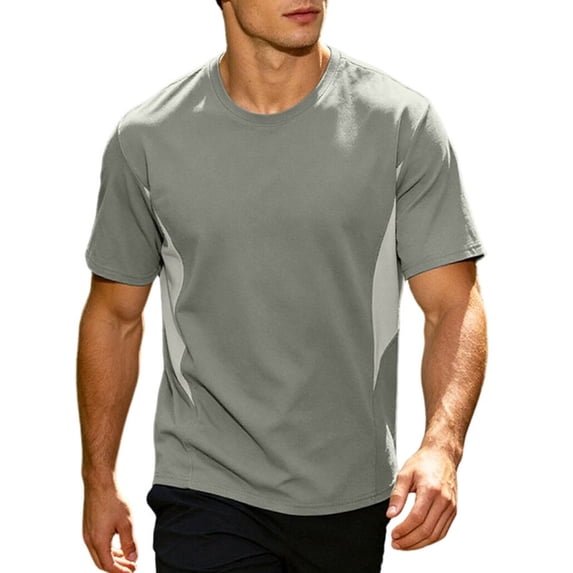 Luvrsol Tshirts for Men Big & Tall Solid Crew Neck Basic Top Soft Cooling Bamboo Fiber Breathable Summer Tees M-4XL