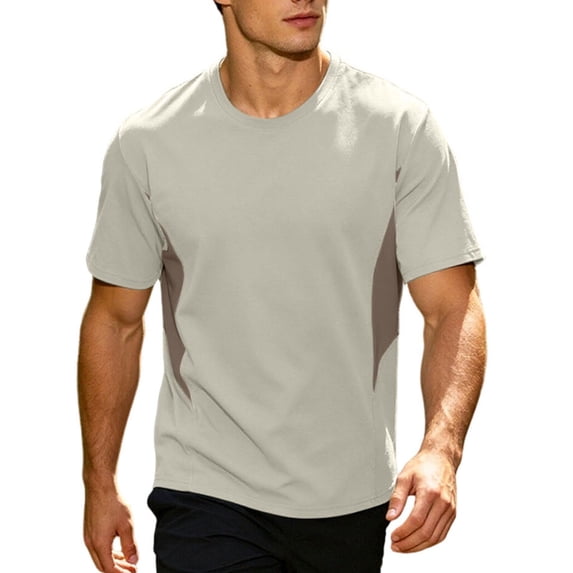 Luvrsol Tshirts for Men Big & Tall Solid Crew Neck Basic Top Soft Cooling Bamboo Fiber Breathable Summer Tees M-4XL
