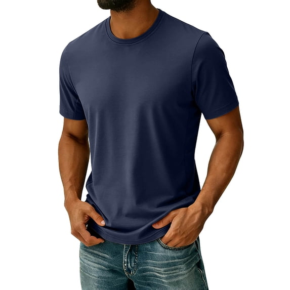 Luvrsol Tshirts for Men Big and Tall Solid Short Sleeve Tee Quick Dry Breathable Casual Everyday Crew Neck Tops L-8XL