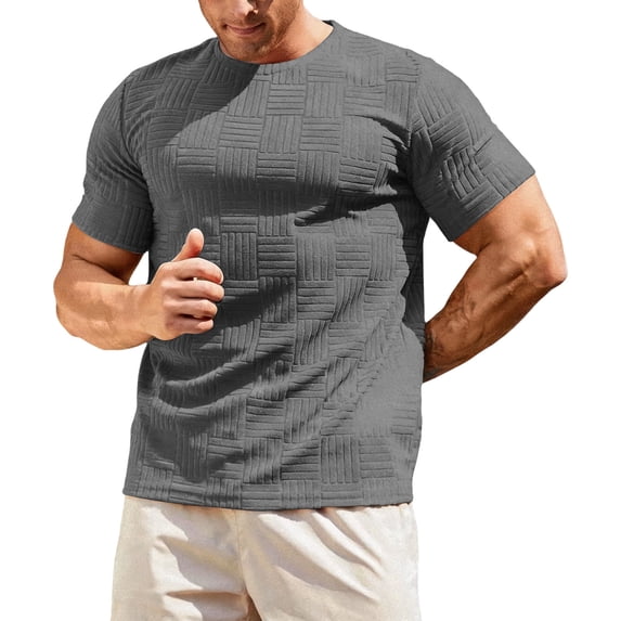 Luvrsol Tshirts for Men Stretch Solid Crew Neck Basic Tee Flexible Soft Layering Daily Undershirts S-2XL
