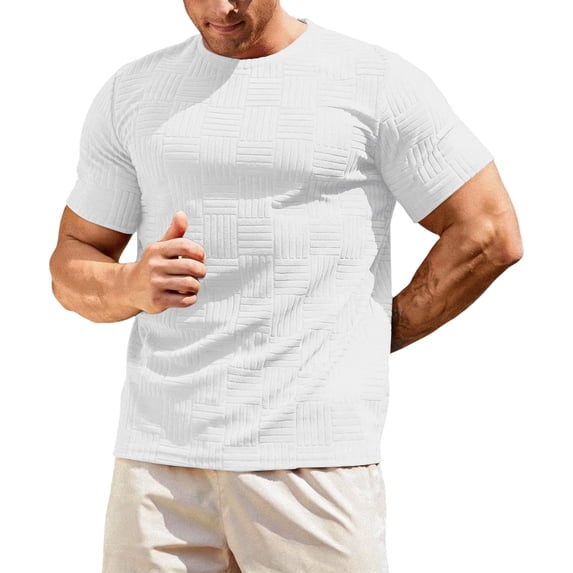 Luvrsol Tshirts for Men Stretch Solid Crew Neck Basic Tee Flexible Soft Layering Daily Undershirts S-2XL