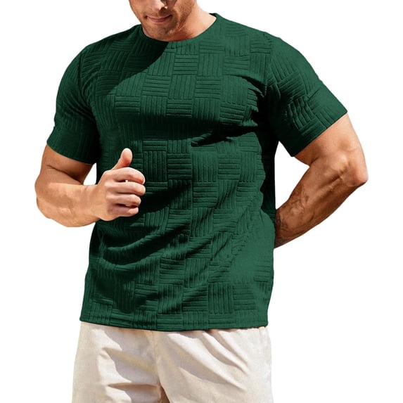 Luvrsol Tshirts for Men Stretch Solid Crew Neck Basic Tee Flexible Soft Layering Daily Undershirts S-2XL