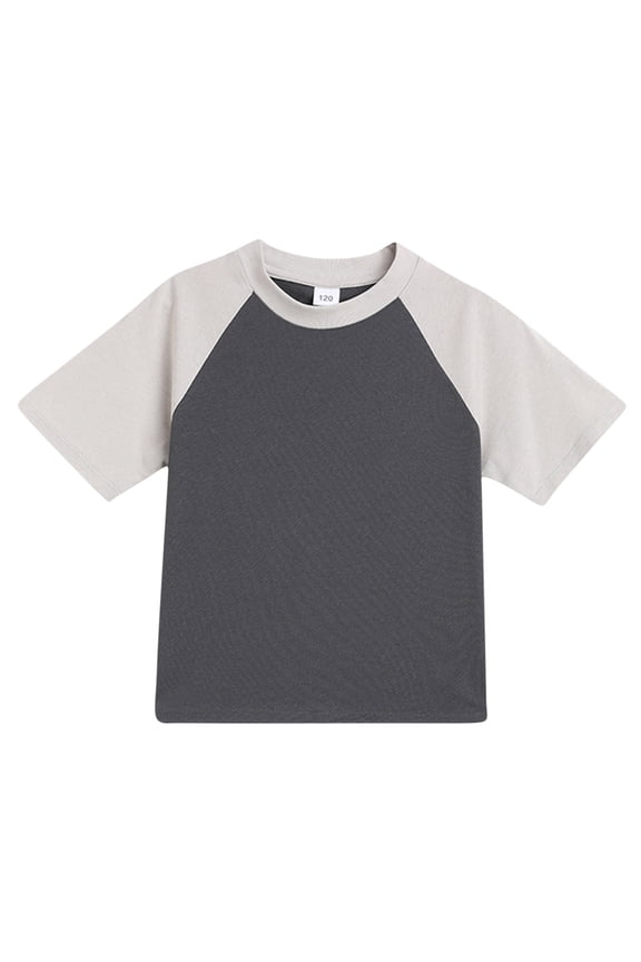 Unisex Big Kids Solid Basic Short Sleeve Cotton Multipack Basic Undershirts 90-170