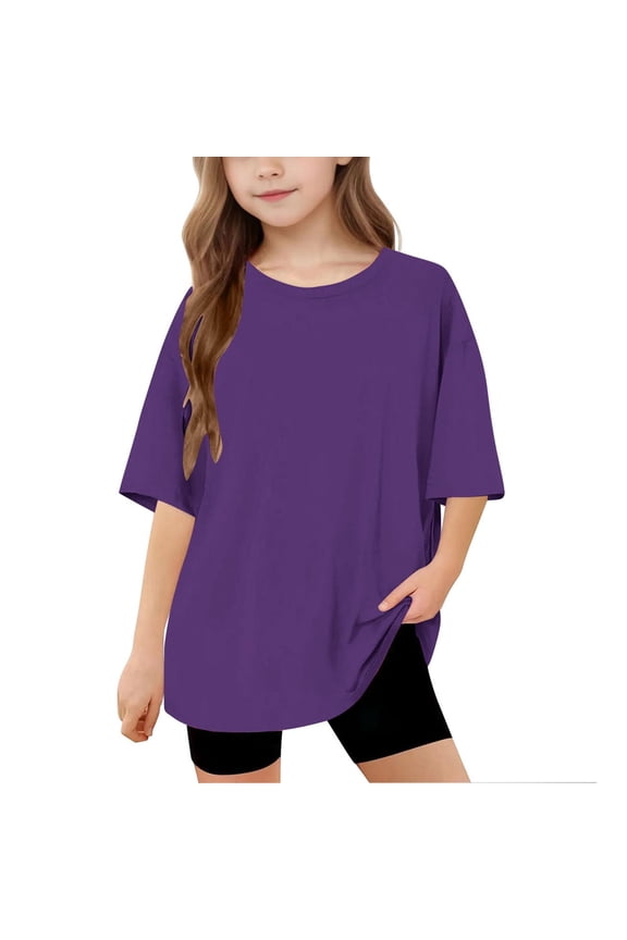 Unisex Kids Solid Basic Short Sleeve Cotton Multipack Basic Undershirts 120-170