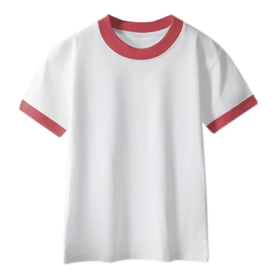 Luvrsol Unisex Kids Solid Basic Short Sleeve Cotton Multipack Summer Daily Tees 100-160