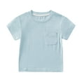 thumbnail image 1 of Luvrsol Unisex Kids Solid Basic Short Sleeve Crew Neck T-Shirt Regular Fit Cotton Shirts 66-100, 1 of 3