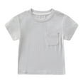 thumbnail image 1 of Luvrsol Unisex Kids Solid Basic Short Sleeve Crew Neck T-Shirt Regular Fit Cotton Shirts 66-100, 1 of 3