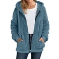 thumbnail image 1 of Luvrsol Winter Coats for Women Plush Fleece Long Sleeve Zip Hooded Jacket Casual Warm Outerwear, Size S-5XL, 1 of 7