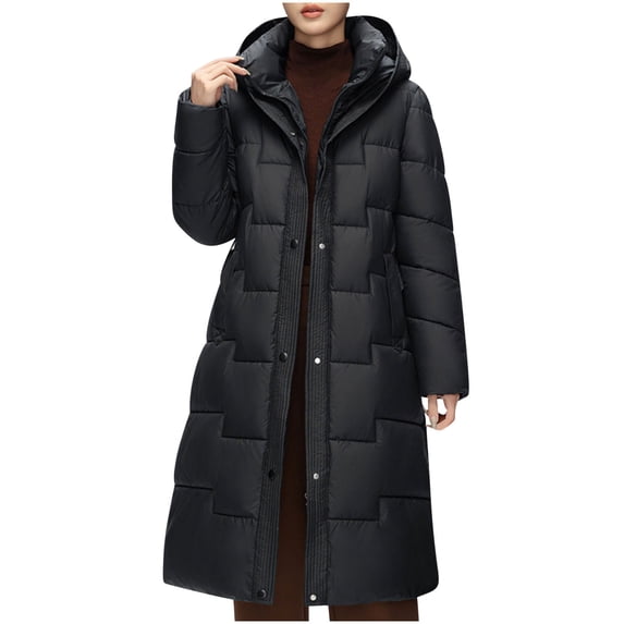 Luvrsol Winter Jackets for Women Thickened Cotton Padded Jacket Long Sleeve Casual Outerwear M-3XL