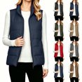 thumbnail image 1 of Luvrsol Women Round Neck Open Front Quilted Puffer Sleeveless Vest Lightweight Padded Casual Layering S-2XL, 1 of 10