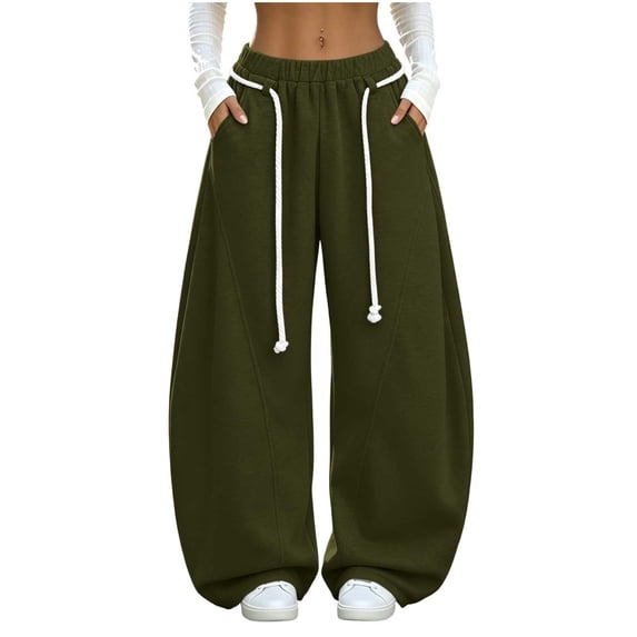 Luvrsol Women Sweatpants Wide Leg Pants Elastic Waist Loose Fit Daily Casual Active Trousers S-2XL