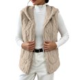 thumbnail image 1 of Luvrsol Women V Neck Open Front Fleece Sleeveless Vest Lightweight Casual Layering Waistcoat Gilet S-3XL, 1 of 9