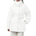 thumbnail image 1 of Luvrsol Women's High Stand Collar Short Puffer Jacket Full Zip Loose Boxy Winter Coat Casual Warm Outerwear, White M-2XL, 1 of 9
