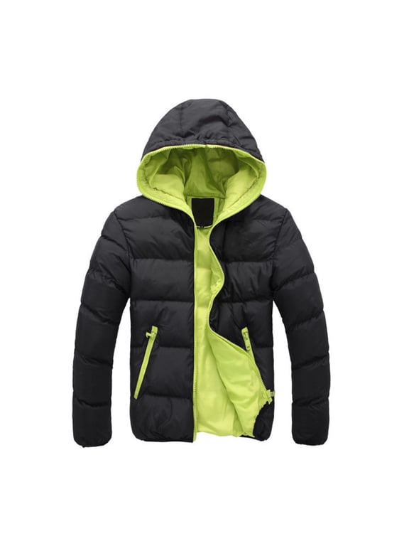 Women's Hooded Light Puffer Jacket Full Zip Short Outerwear Casual Warm Winter Coat, Black XS-L2