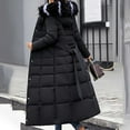 thumbnail image 1 of Luvrsol Women's Hooded Maxi Length Puffer Coat Full Zip Long Winter Jacket Warm Oversized Outerwear, Black S-L2, 1 of 5
