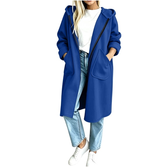 Luvrsol Women's Long Open Front Sweatshirt Cardigan, Long Sleeve Casual Loose Outerwear with Pockets S-2XL
