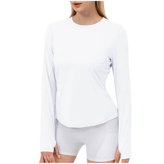 Luvrsol Women's Long Sleeve Sun Protection Rash Guard Shirt for Swim Yoga Gym