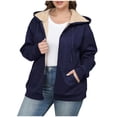 thumbnail image 1 of Luvrsol Women's Plus Size Fleece Lined Hooded Jacket, Long Sleeve Zip Up Casual Coat with Pockets XL-5XL, 1 of 6