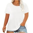 thumbnail image 1 of Luvrsol Women's Plus Size Solid Crew Neck Short Sleeve Tee Basic Summer Tops, L-5XL, 1 of 3