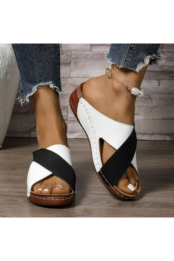 Women's Sandals Casual Spring Beach Thick Bottom Wedge Slippers, 6.5-13.5