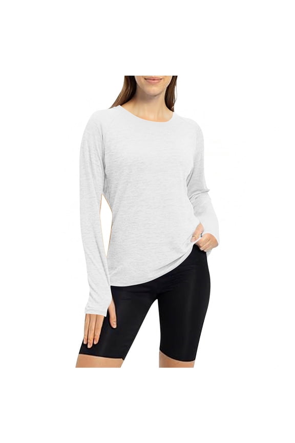 Women's Thumbhole Long Sleeve Rash Guard UPF 50+ Quick Dry Shirt for Swim