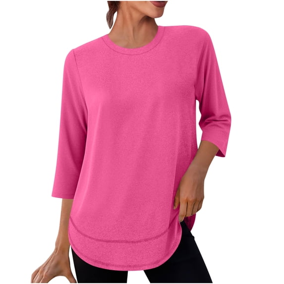 Luvrsol Women's UPF 50+ Sun Blouse 3/4 Sleeve Soft Breathable Tunic Blouses, S-3XL