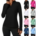 thumbnail image 1 of Luvrsol Women's UV Protection Long Sleeve Rash Guard Shirt Soft Half-Zip Yoga Tops, 1 of 7
