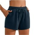 thumbnail image 1 of Luvrsol Womens Shorts Quick Dry Moisture Wicking Breathable Plus Size Solid Casual Drawstring Sports Short with Pocket, Size S-2XL, 1 of 8